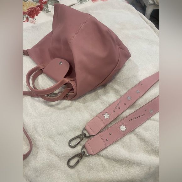 Longchamp leather Shoulder Bag - Soft Pink Handbag - Picture 7 of 16